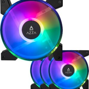 Lot de 4 Ventilateurs boitier Azza Hurricane II RGB - 12cm (Noir)