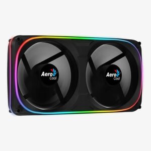 Double Ventilateur de boitier Aerocool Astro 24 RGB 24x12cm (Noir)