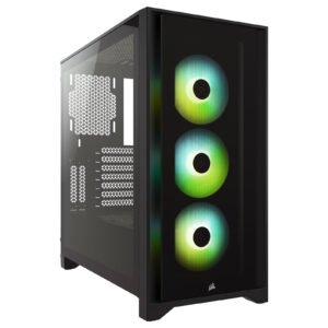 Boitier Moyen Tour ATX Corsair iCue 4000X RGB avec panneaux vitrés (Noir)