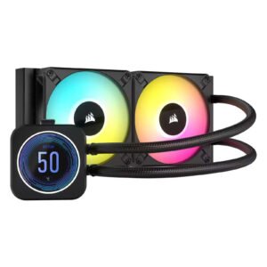 Kit Watercooling AIO Corsair iCue H100i Elite LCD XT RGB - 240mm (Noir)