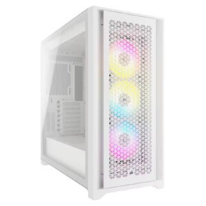 Boitier Moyen Tour E-ATX Corsair iCue 5000D Airflow RGB avec panneau vitré (Blanc)