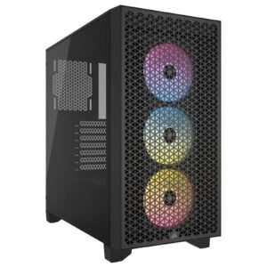 Boitier Moyen Tour ATX Corsair 3000D Airflow RGB avec panneaux vitrés (Noir)