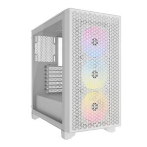 Boitier Moyen Tour ATX Corsair 3000D Airflow RGB avec panneaux vitrés (Blanc)