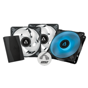 Lot de 3 Ventilateurs de boitier Arctic P12 PST RGB - 12cm (Noir)