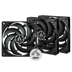 Lot de 3 Ventilateurs de boitier Arctic P12 Slim PST - 12cm (Noir)