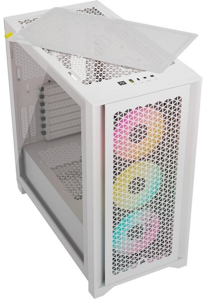 Boitier Moyen Tour E-ATX Corsair iCue 4000D Airflow RGB avec panneaux vitrés (Blanc) – Image 2