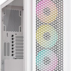 Boitier Moyen Tour E-ATX Corsair iCue 4000D Airflow RGB avec panneaux vitrés (Blanc)