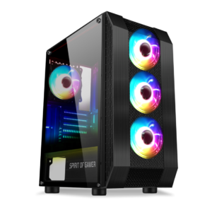 Boitier Moyen Tour ATX Spirit of Gamer Rogue VI RGB avec panneau vitré (Noir)