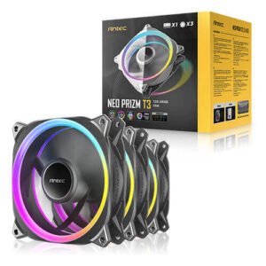 Lot de 3 Ventilateurs de boitier Antec Neo Prizm T3 RGB - 12cm (Noir)