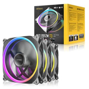 Lot de 3 Ventilateurs de boitier Antec Neo Prizm T3 RGB - 14cm (Noir)