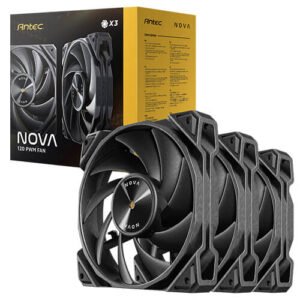 Lot de 3 Ventilateurs de boitier Antec Nova - 12cm (Noir)