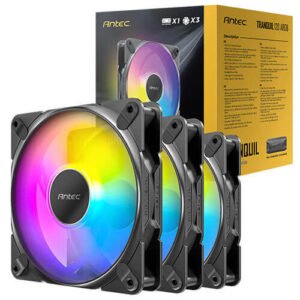 Lot de 3 Ventilateurs de boitier Antec Tranquil RGB - 12cm (Noir)