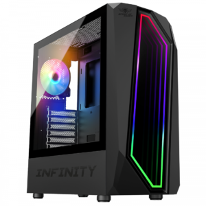 Boitier Moyen Tour ATX Spirit of Gamer Infinity RGB avec panneaux vitrés (Noir)
