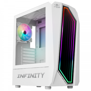 Boitier Moyen Tour ATX Spirit of Gamer Infinity RGB avec panneaux vitrés (Blanc)