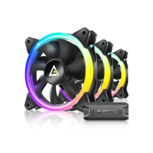 Lot de 3 Ventilateurs de boitier Antec Neon RGB - 12cm (Noir)