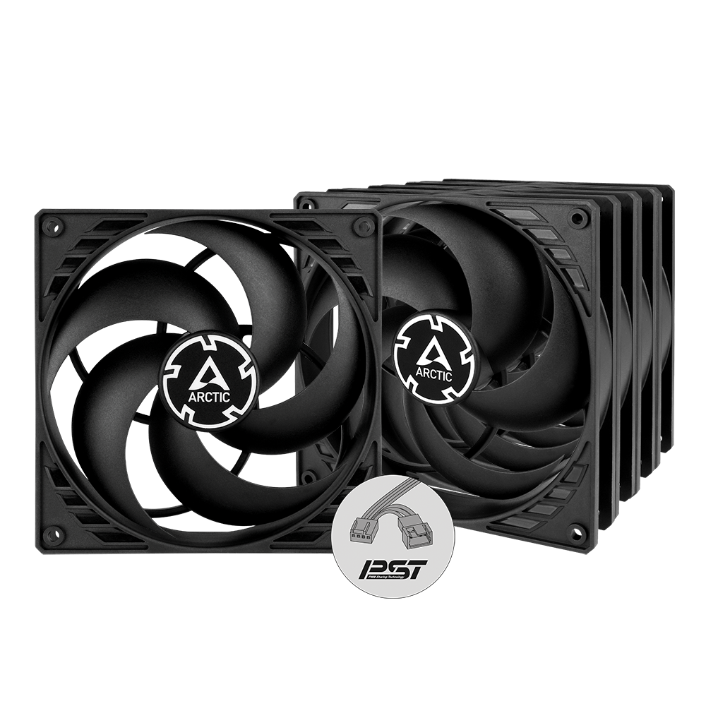 Lot de 5 Ventilateurs de boitier Arctic P14 PST - 14cm (Noir)