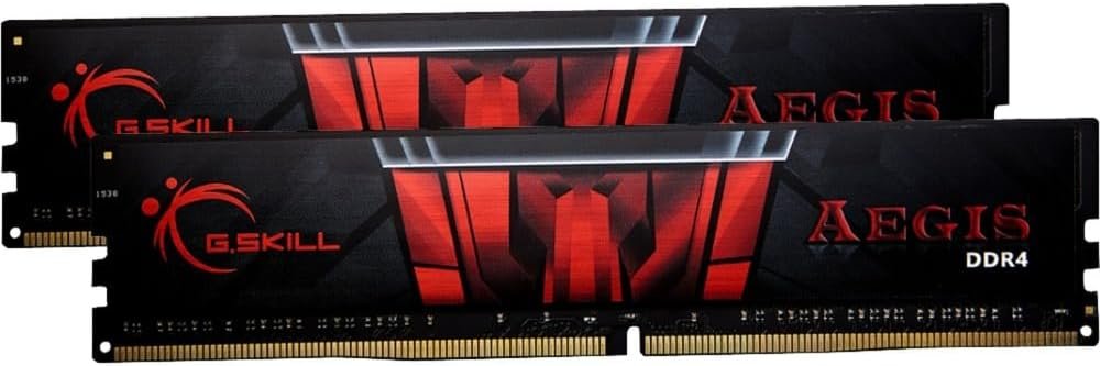 Kit Barrettes mémoire 32Go (2x16Go) DIMM DDR4 G.Skill Aegis 3000Mhz (Noir et Rouge)