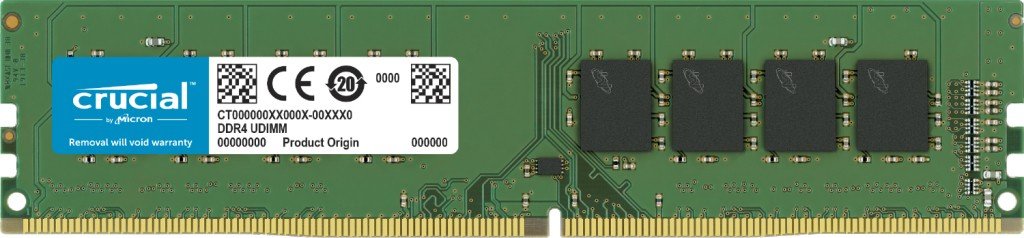 Barrette mémoire 32Go DIMM DDR4 Crucial Classic 3200Mhz (Vert) Version OEM (Tray)