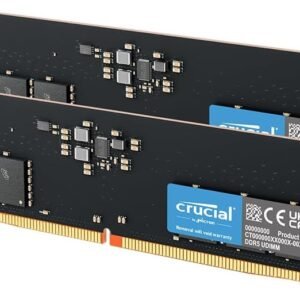 Kit Barrettes mémoire 32Go (2x16Go) DIMM DDR5 Crucial 5200MHz (Noir)