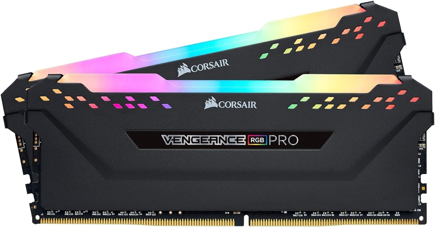 Kit Barrettes mémoire 16Go (2x8Go) DIMM DDR4 Corsair Vengeance Pro Tuf Edition RGB 3200Mhz (Noir)