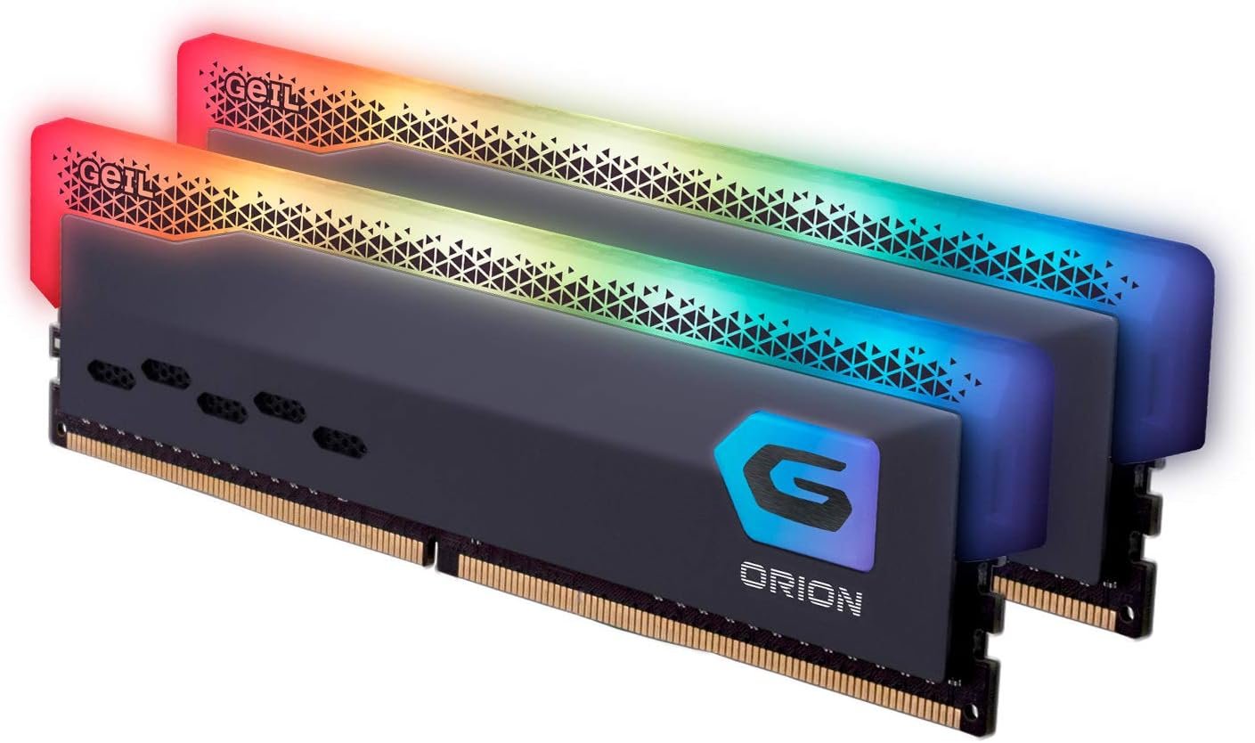 Kit Barrettes mémoire 16Go (2x8Go) DIMM DDR4 GeIL Orion RGB 3600Mhz (Noir)