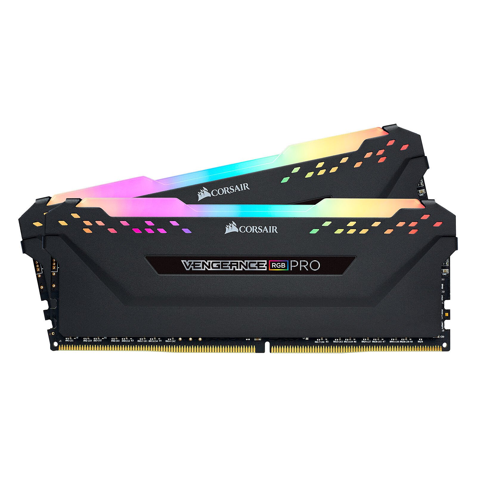 Kit Barrettes mémoire 16Go (2x8Go) DIMM DDR4 Corsair Vengeance Pro RGB 3200Mhz (Noir)