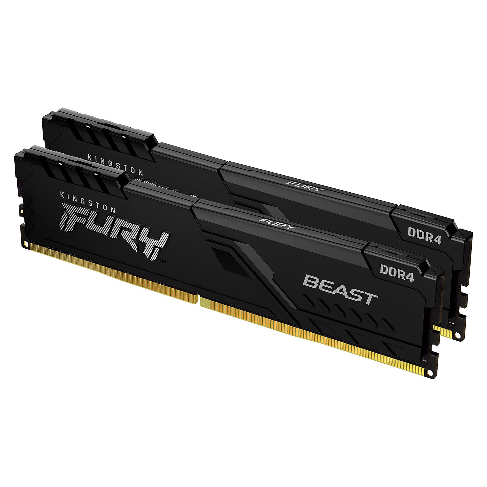Kit Barrettes mémoire 16Go (2x8Go) DIMM DDR4 Kingston Fury 3200Mhz (Noir)