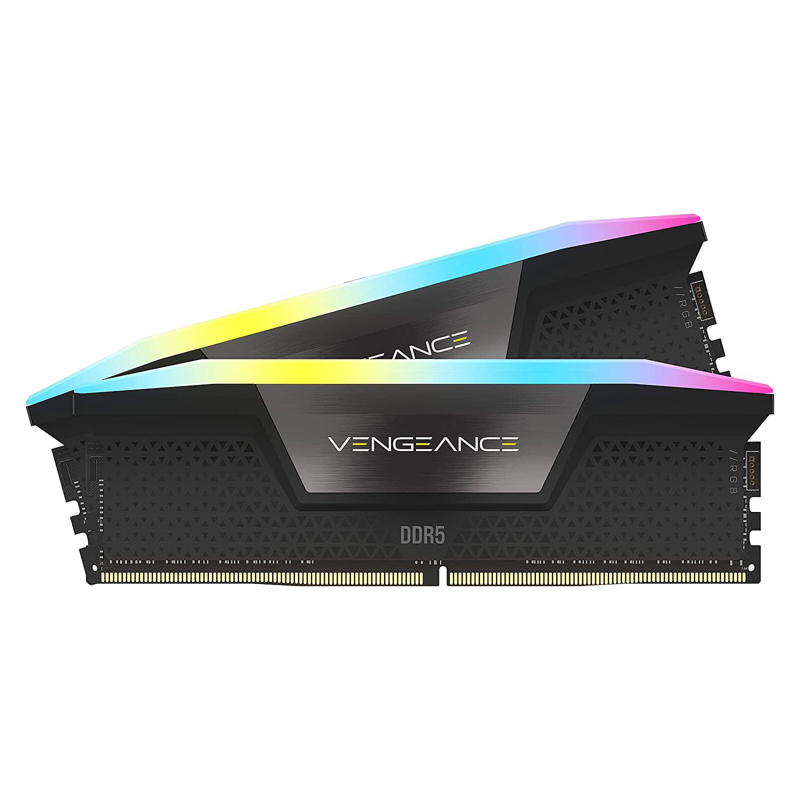 Kit Barrettes mémoire 64Go (2x32Go) DIMM DDR5 Corsair Vengeance RGB 6000MHz (Noir)