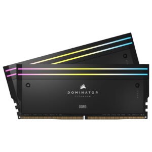 Kit Barrettes mémoire 32Go (2x16Go) DIMM DDR5 Corsair Dominator Titanium RGB 6400MHz (Noir)