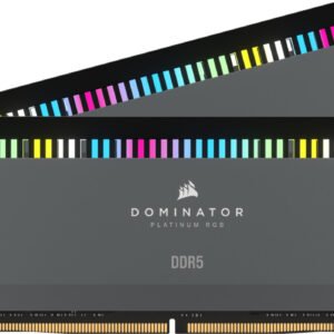Kit Barrettes mémoire 32Go (2x16Go) DIMM DDR5 Corsair Dominator Platinum RGB 6000MHz AMD Expo (Gris)