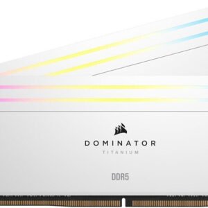 Kit Barrettes mémoire 32Go (2x16Go) DIMM DDR5 Corsair Dominator Titanium RGB  6400MHz (Blanc)