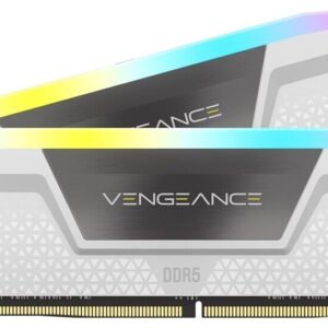 Kit Barrettes mémoire 32Go (2x16Go) DIMM DDR5 Corsair Vengeance RGB 6400MHz CL36 (Blanc)