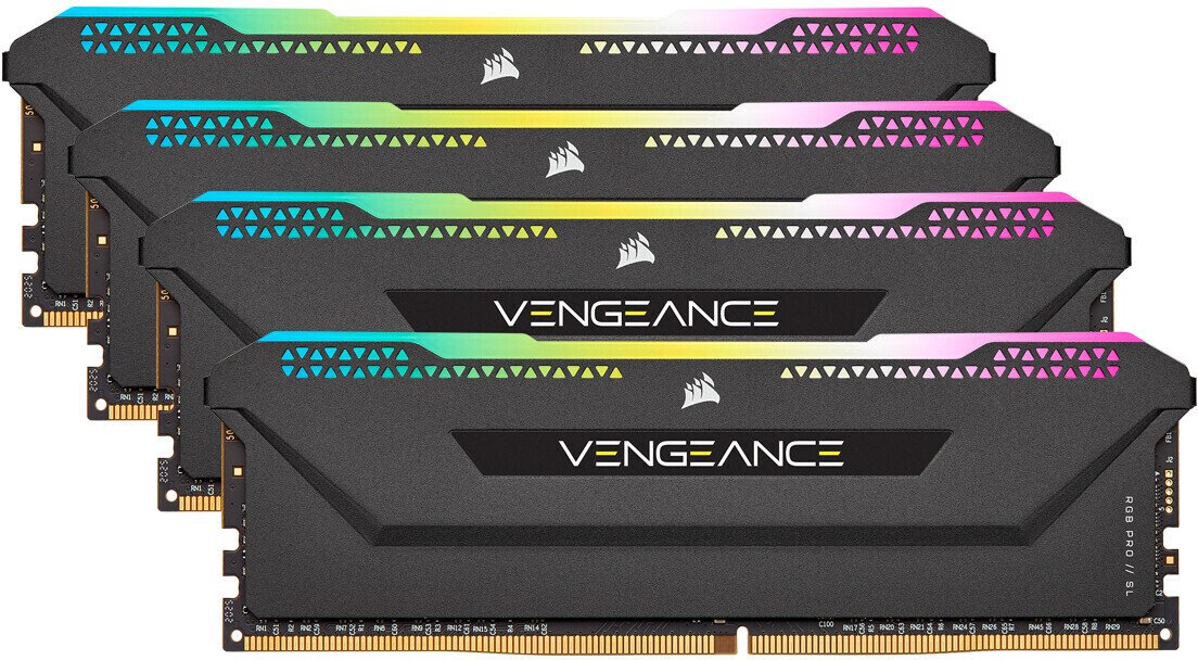 Kit Barrettes mémoire 16Go (2x8Go) DIMM DDR4 Corsair Vengeance Pro SL RGB 3200Mhz (Noir)