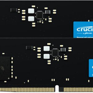 Kit Barrettes mémoire 32Go (2x16Go) DIMM DDR5 Crucial  4800MHz (Noir)