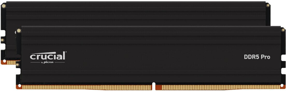 Kit Barrettes mémoire 64Go (2x32Go) DIMM DDR5 Crucial Pro 5600MHz (Noir)