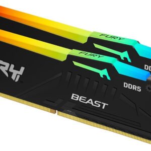 Kit Barrettes mémoire 32Go (2x16Go) DIMM DDR5 Kingston Fury Beast RGB  5600MHz (Noir)