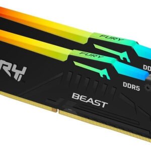 Kit Barrettes mémoire 32Go (2x16Go) DIMM DDR5 Kingston Fury Beast RGB  5600MHz CL40 (Noir)