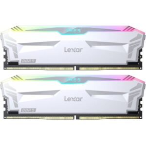 Kit Barrettes mémoire 32Go (2x16Go) DIMM DDR5 Lexar Ares RGB  6400MHz (Blanc)