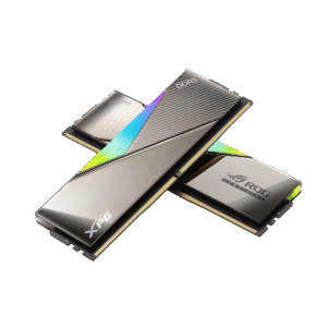 Kit Barrettes mémoire 32Go (2x16Go) DIMM DDR5 Adata XPG Lancer Rog Certified RGB 6600MHz (Argent)