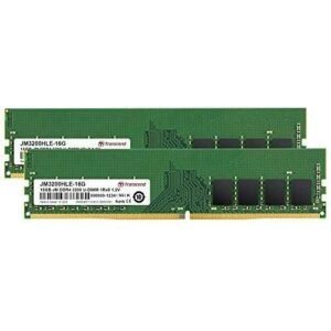 Kit Barrettes mémoire 16Go (2x8go) DIMM DDR4 Transcend JetRam 3200Mhz (Vert)