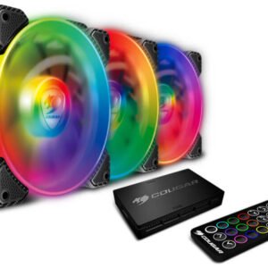 Lot de 3 Ventilateurs de boitier Cougar Vortex SPB RGB 12cm (Noir)