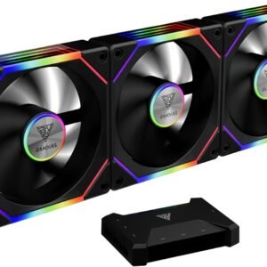 Lot de 3 Ventilateurs de boitier Gamdias Aeolus P2U RGB - 12cm (Noir)