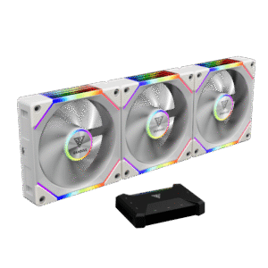 Lot de 3 Ventilateurs de boitier Gamdias Aeolus P2-U RGB - 12cm (Blanc)