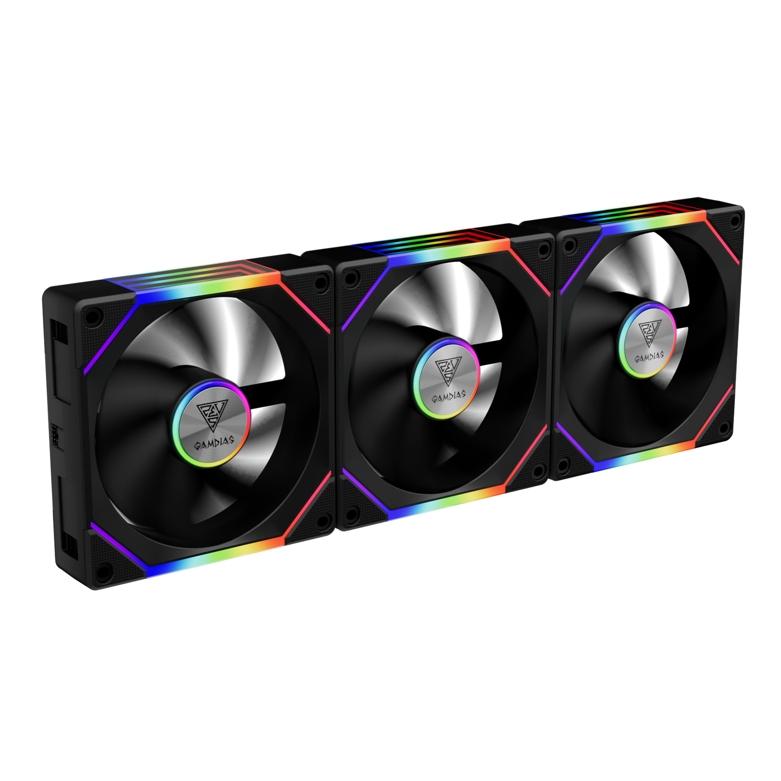 Lot de 3 Ventilateurs de boitier Gamdias Aeolus P2 RGB - 12cm (Noir)