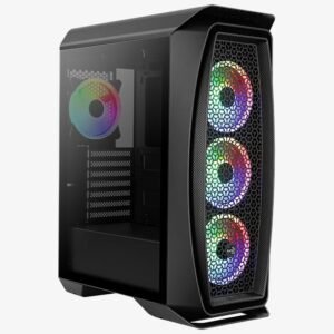 Boitier Moyen Tour ATX AeroCool Aero One Duo RGB avec panneau vitré (Noir)