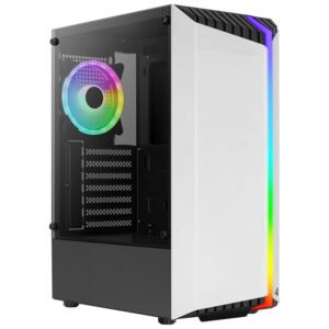 Boitier Moyen Tour ATX AeroCool Bionic V2 RGB avec panneau vitré (Blanc)
