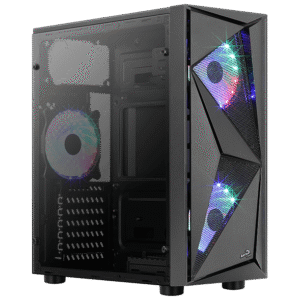 Boitier Moyen Tour ATX AeroCool Glider Cosmo-A RGB avec panneau vitré (Noir)