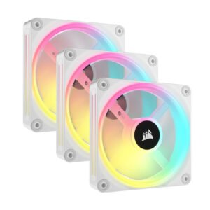Lot de 3 Ventilateurs de boitier Corsair iCue Link QX RGB - 12cm (Blanc)