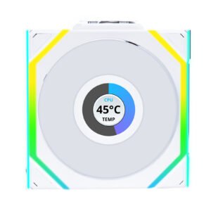 Ventilateur de boitier Lian Li Uni Fan SL Wireless LCD Reverse RGB - 12cm (Blanc)