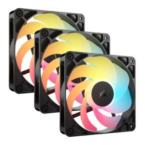 Lot de 3 Ventilateurs de boitier Corsair RS Reverse RGB - 12cm (Noir)